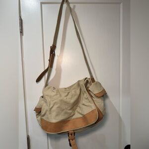 L.L. Bean Cream and Tan Crossbody Bag